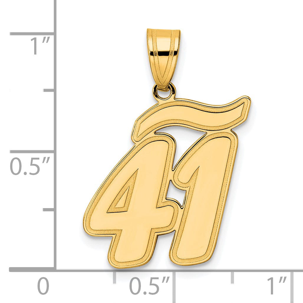 Lovely Rita's Pendants & Charms 14k Yellow Gold Polished Finish Script Design Number 41 Charm Pendant