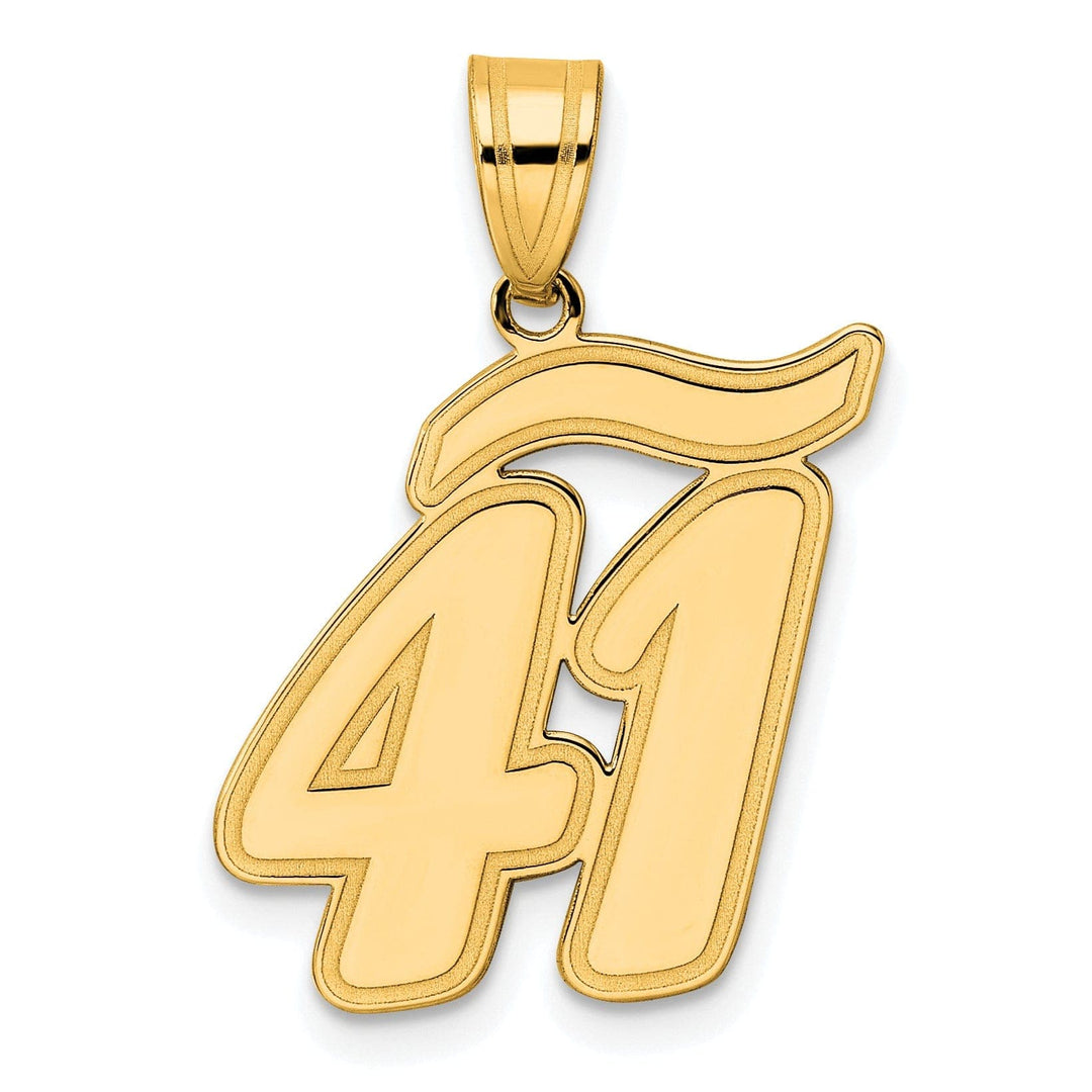 Lovely Rita's Pendants & Charms 14k Yellow Gold Polished Finish Script Design Number 41 Charm Pendant