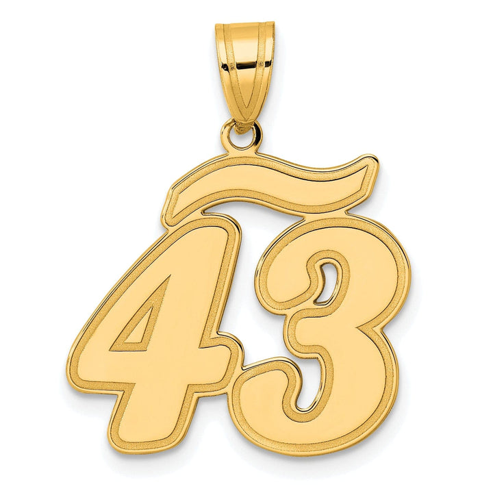 Lovely Rita's Pendants & Charms 14k Yellow Gold Polished Finish Script Design Number 43 Charm Pendant
