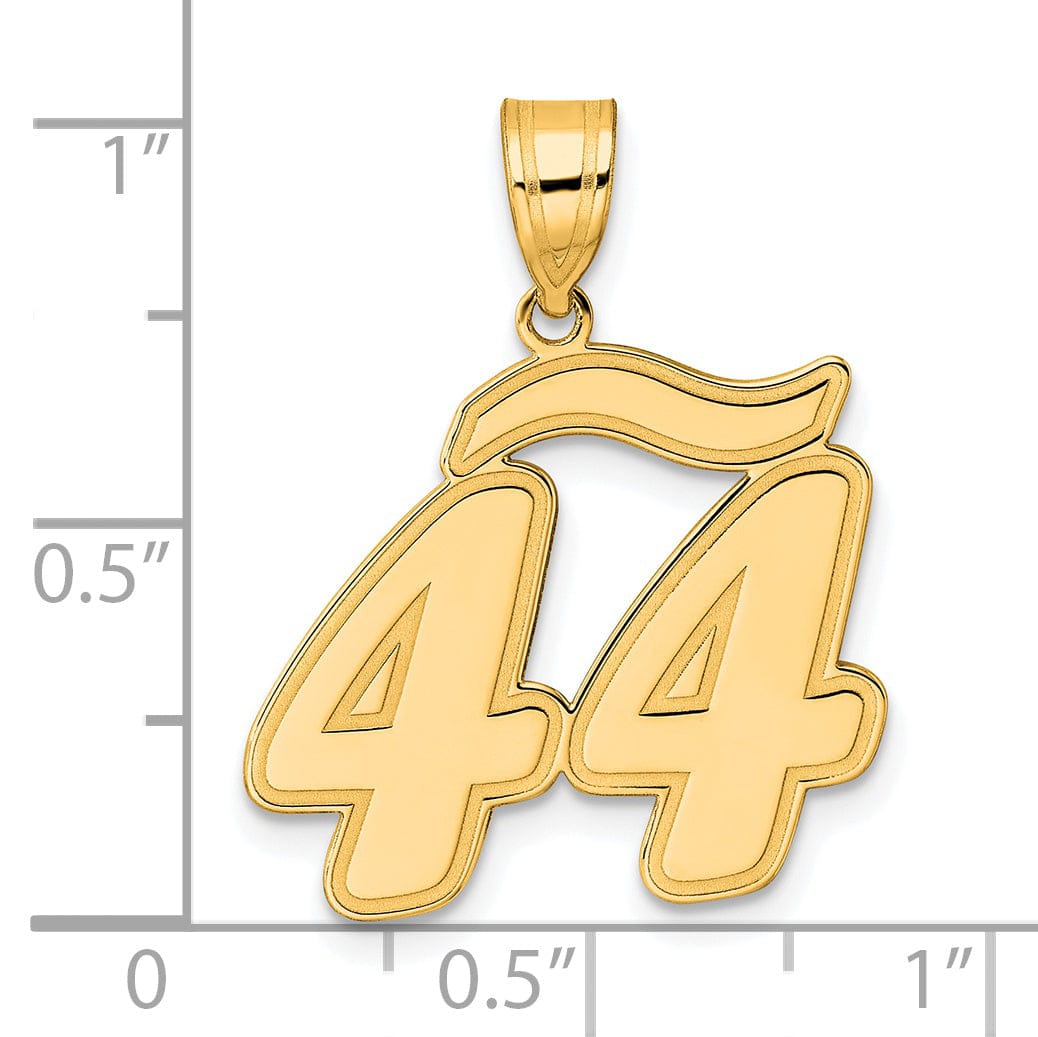 Lovely Rita's Pendants & Charms 14k Yellow Gold Polished Finish Script Design Number 44 Charm Pendant