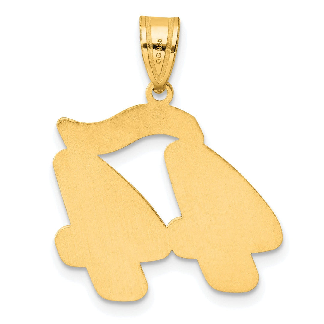 Lovely Rita's Pendants & Charms 14k Yellow Gold Polished Finish Script Design Number 44 Charm Pendant