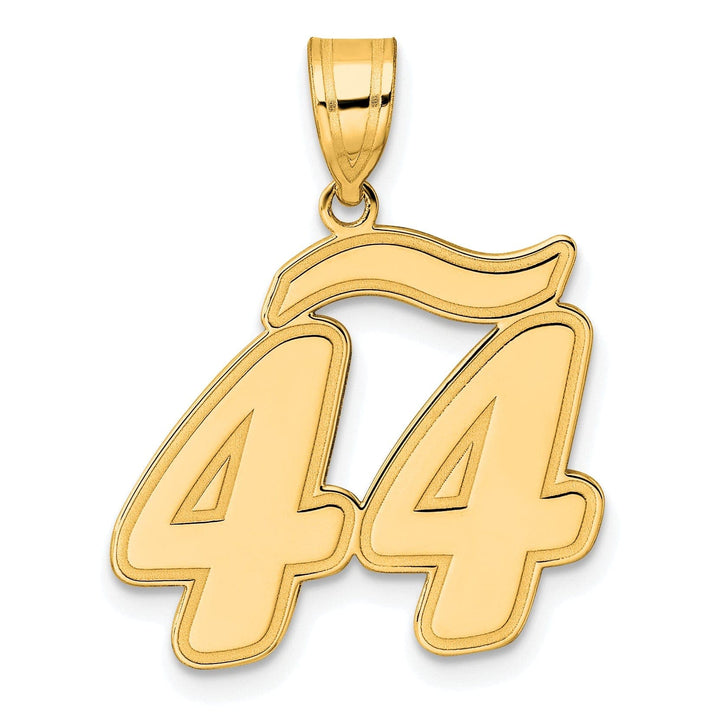 Lovely Rita's Pendants & Charms 14k Yellow Gold Polished Finish Script Design Number 44 Charm Pendant