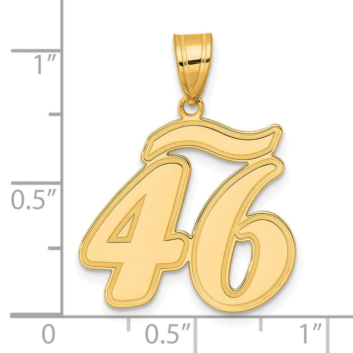 Lovely Rita's Pendants & Charms 14k Yellow Gold Polished Finish Script Design Number 46 Charm Pendant
