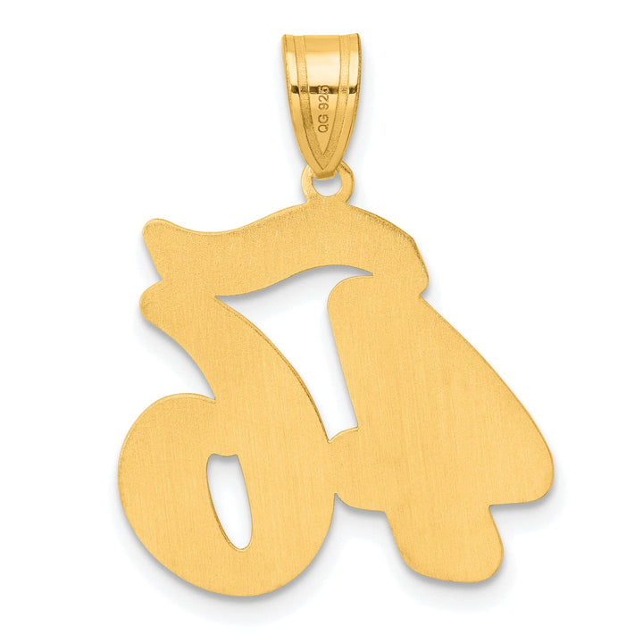 Lovely Rita's Pendants & Charms 14k Yellow Gold Polished Finish Script Design Number 46 Charm Pendant