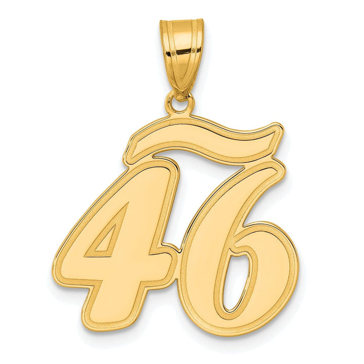Lovely Rita's Pendants & Charms 14k Yellow Gold Polished Finish Script Design Number 46 Charm Pendant