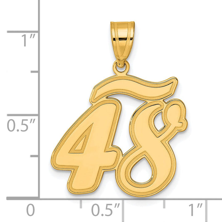 Lovely Rita's Pendants & Charms 14k Yellow Gold Polished Finish Script Design Number 48 Charm Pendant