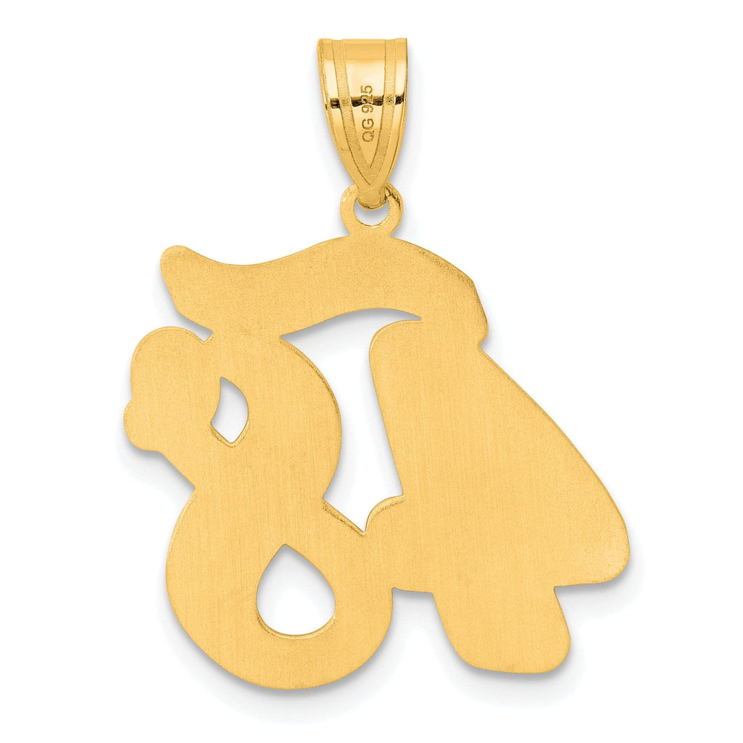 Lovely Rita's Pendants & Charms 14k Yellow Gold Polished Finish Script Design Number 48 Charm Pendant
