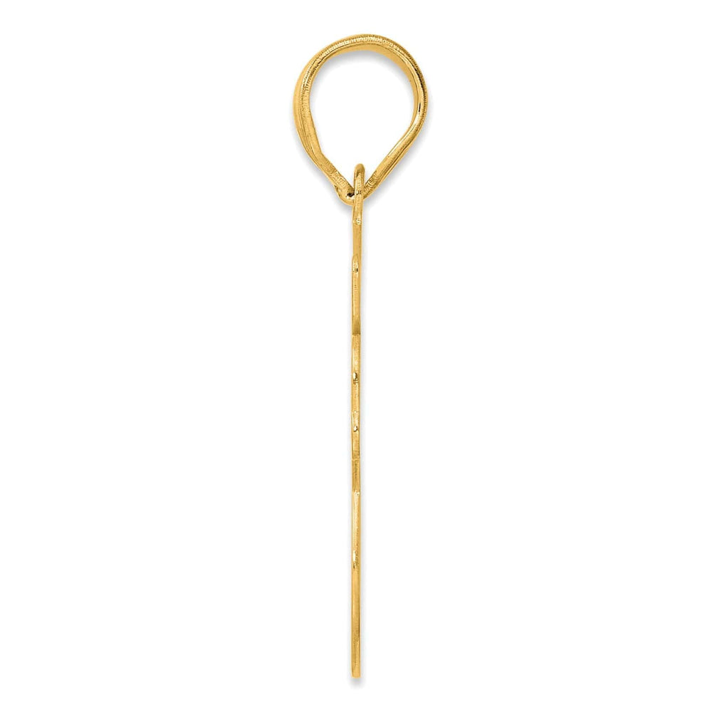 Lovely Rita's Pendants & Charms 14k Yellow Gold Polished Finish Script Design Number 48 Charm Pendant