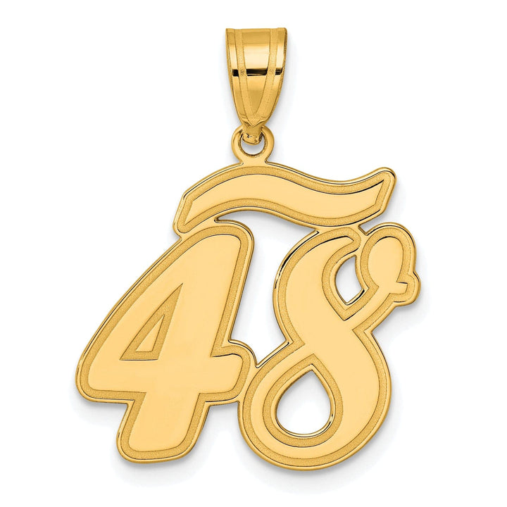 Lovely Rita's Pendants & Charms 14k Yellow Gold Polished Finish Script Design Number 48 Charm Pendant