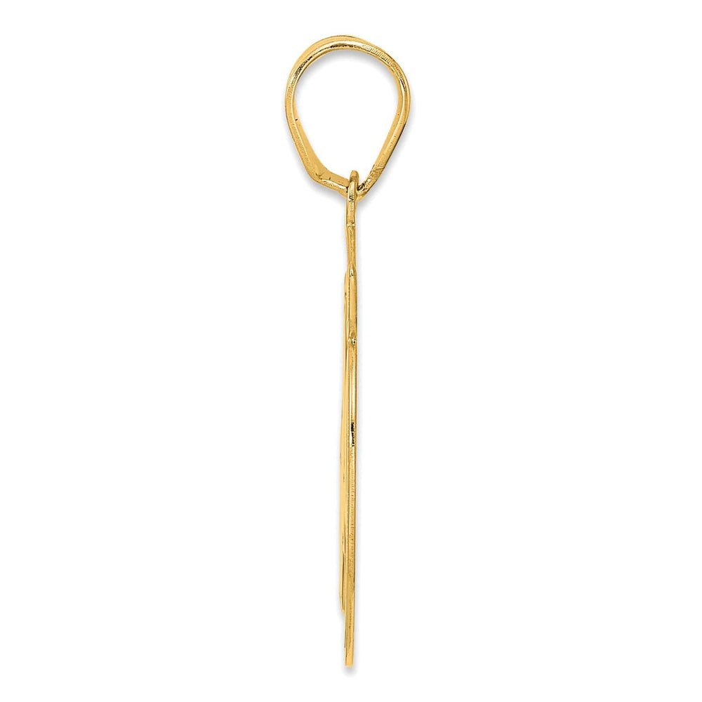 Lovely Rita's Pendants & Charms 14k Yellow Gold Polished Finish Script Design Number 49 Charm Pendant