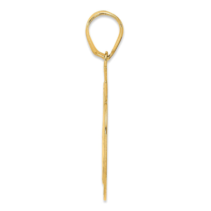 Lovely Rita's Pendants & Charms 14k Yellow Gold Polished Finish Script Design Number 49 Charm Pendant