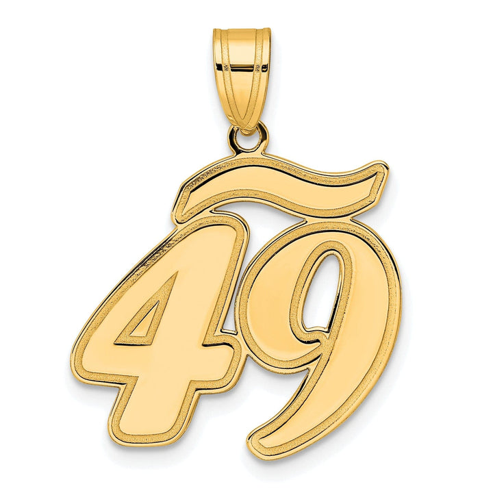 Lovely Rita's Pendants & Charms 14k Yellow Gold Polished Finish Script Design Number 49 Charm Pendant