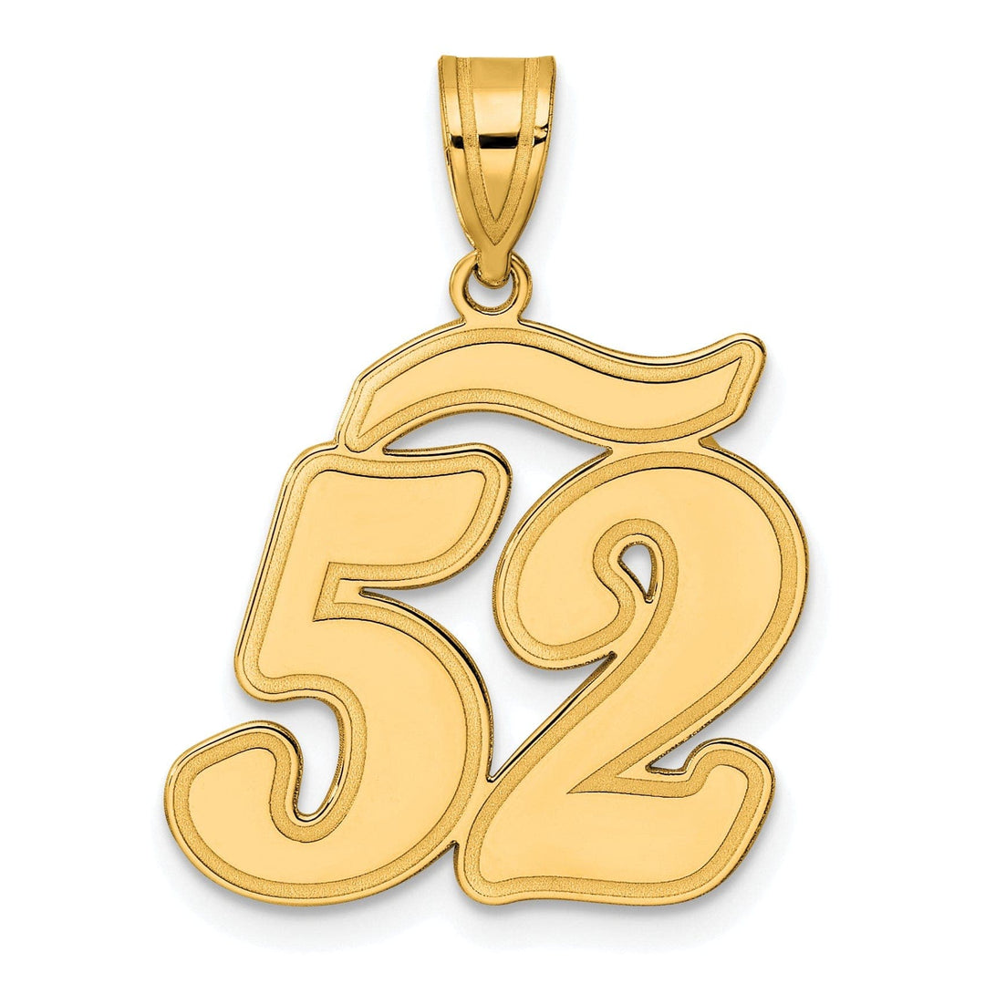 Lovely Rita's Pendants & Charms 14k Yellow Gold Polished Finish Script Design Number 52 Charm Pendant