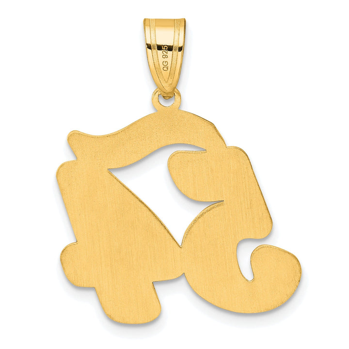 Lovely Rita's Pendants & Charms 14k Yellow Gold Polished Finish Script Design Number 54 Charm Pendant