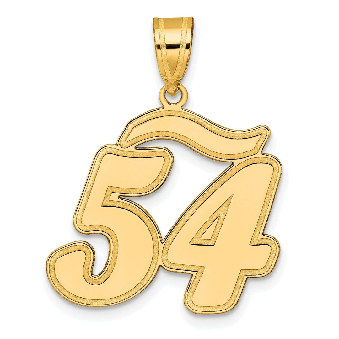 Lovely Rita's Pendants & Charms 14k Yellow Gold Polished Finish Script Design Number 54 Charm Pendant