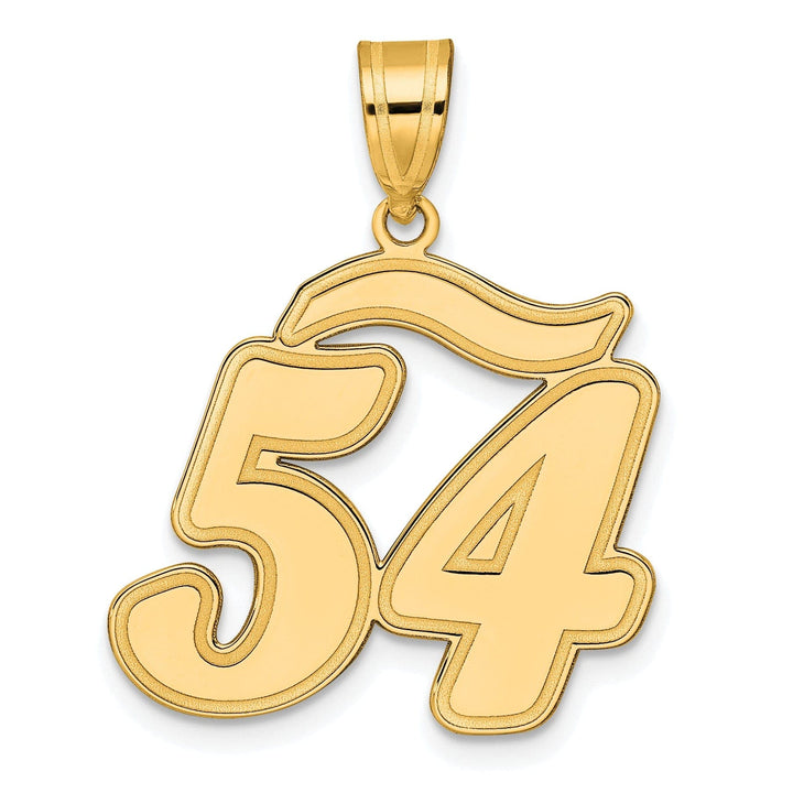 Lovely Rita's Pendants & Charms 14k Yellow Gold Polished Finish Script Design Number 54 Charm Pendant