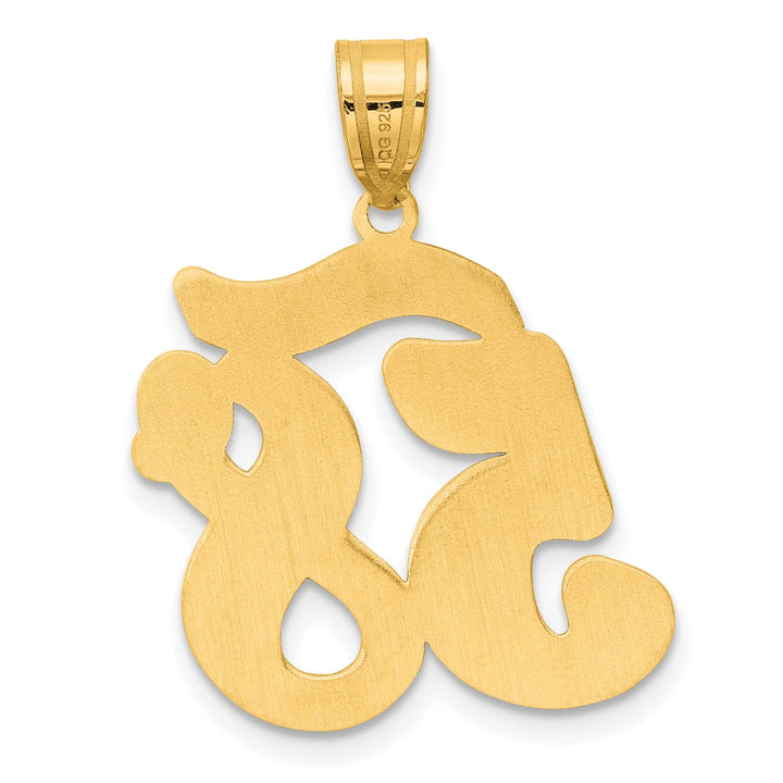 Lovely Rita's Pendants & Charms 14k Yellow Gold Polished Finish Script Design Number 58 Charm Pendant