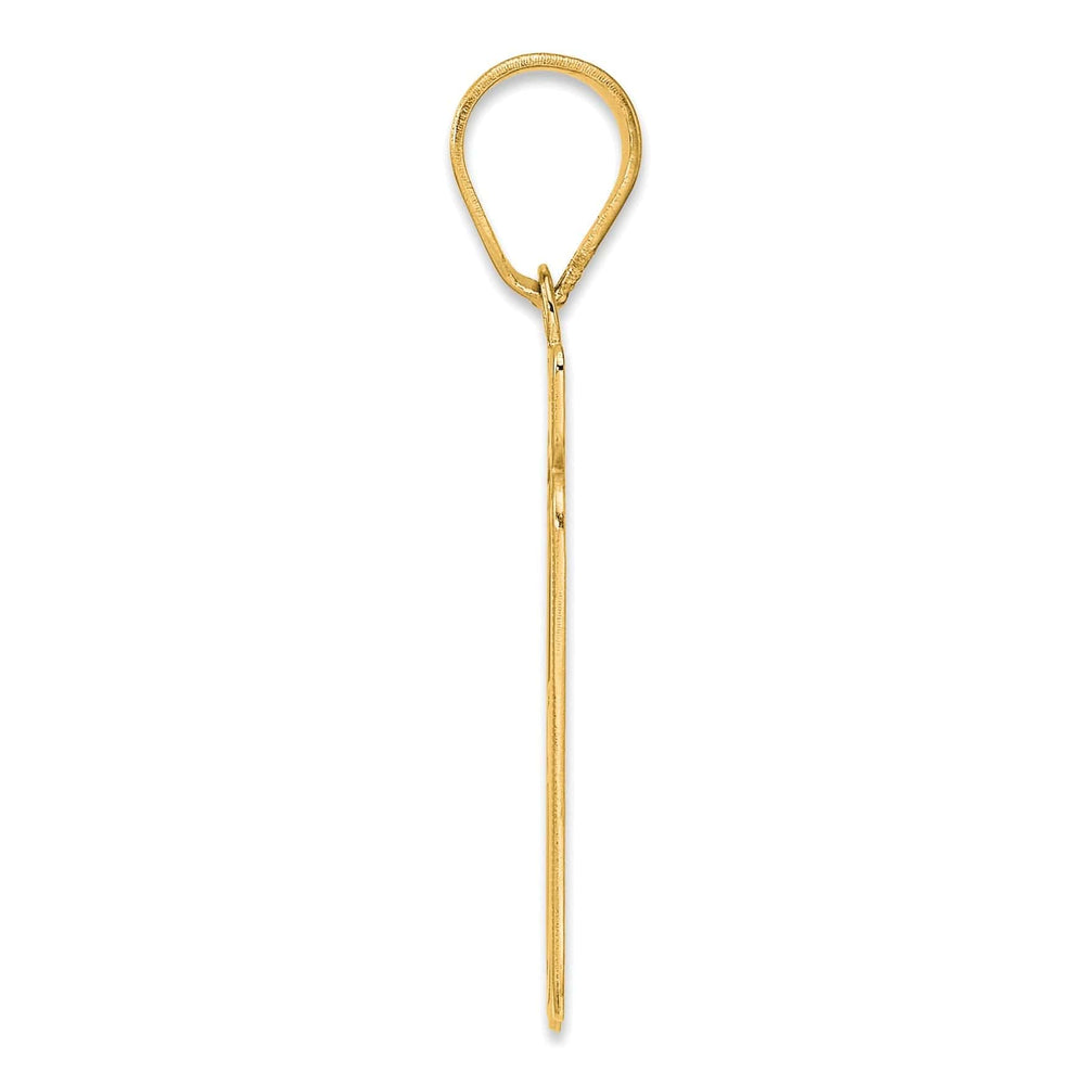 Lovely Rita's Pendants & Charms 14k Yellow Gold Polished Finish Script Design Number 61 Charm Pendant