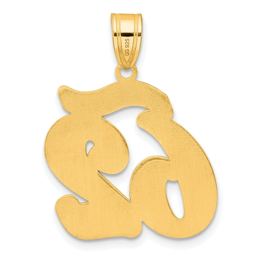 Lovely Rita's Pendants & Charms 14k Yellow Gold Polished Finish Script Design Number 62 Charm Pendant