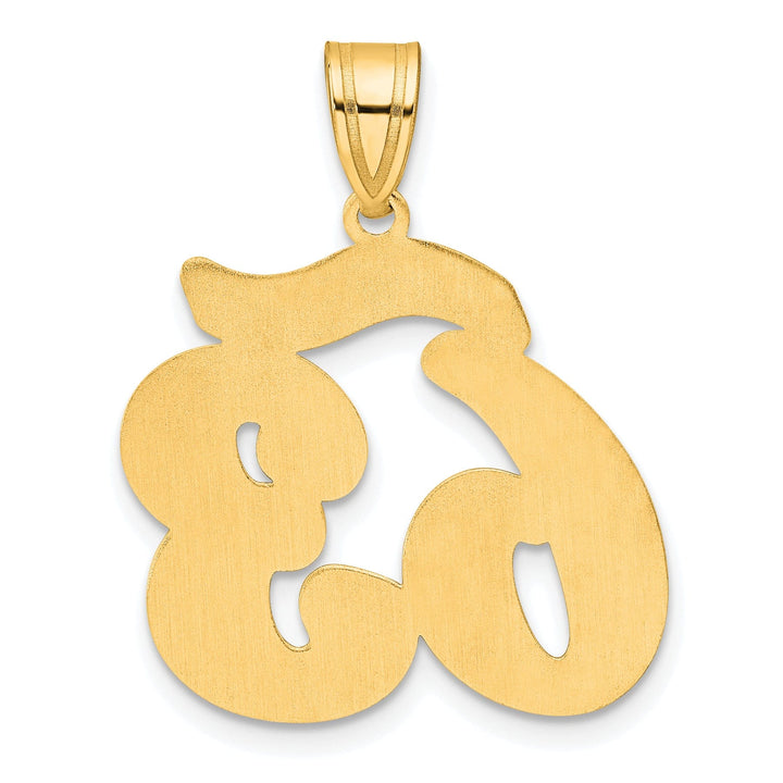Lovely Rita's Pendants & Charms 14k Yellow Gold Polished Finish Script Design Number 63 Charm Pendant