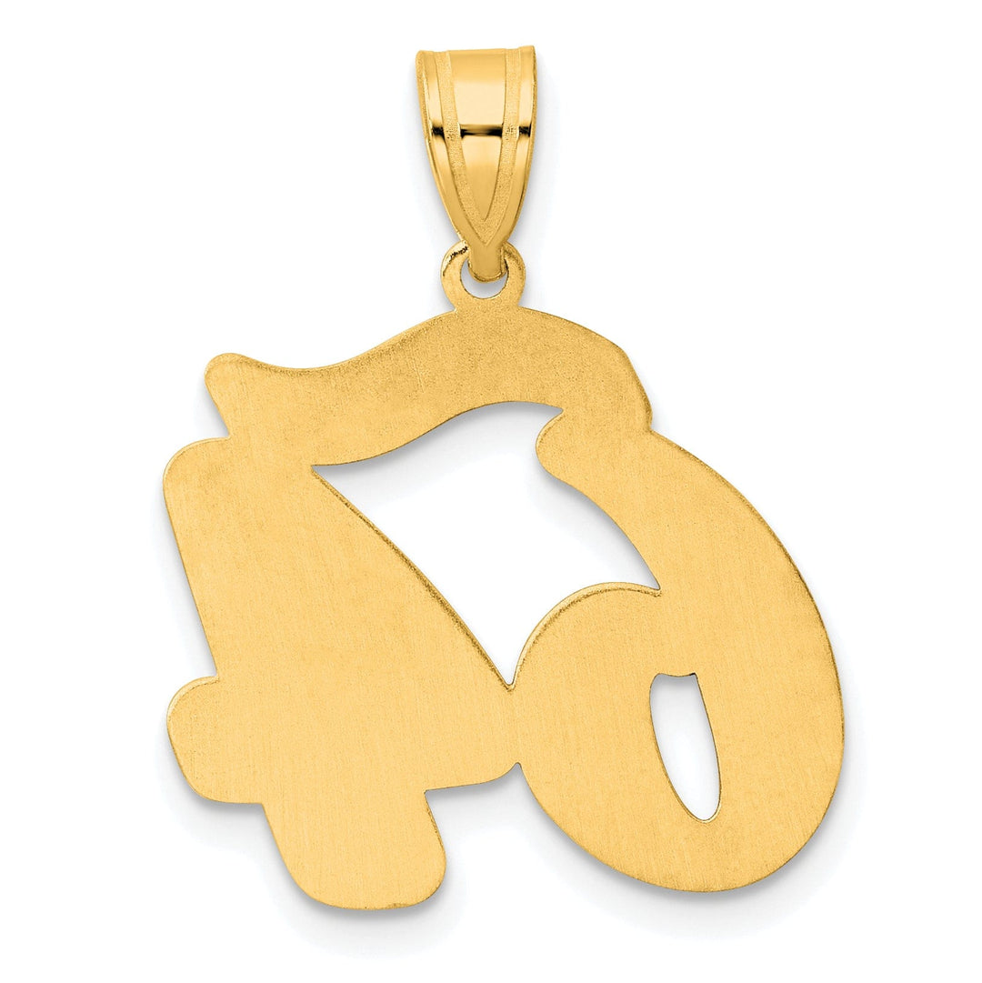 Lovely Rita's Pendants & Charms 14k Yellow Gold Polished Finish Script Design Number 64 Charm Pendant