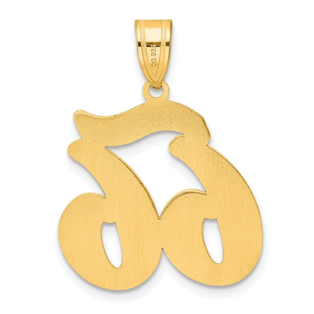 Lovely Rita's Pendants & Charms 14k Yellow Gold Polished Finish Script Design Number 66 Charm Pendant