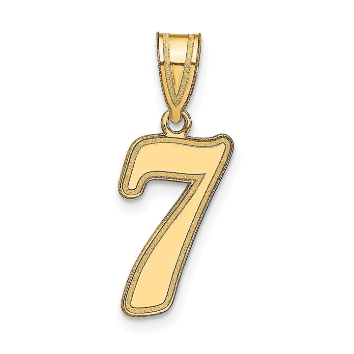 Lovely Rita's Pendants & Charms 14k Yellow Gold Polished Finish Script Design Number 7 Charm Pendant