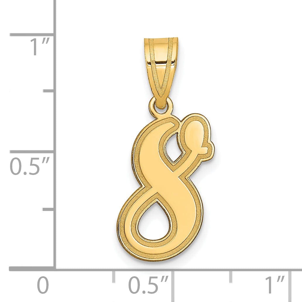 Lovely Rita's Pendants & Charms 14k Yellow Gold Polished Finish Script Design Number 8 Charm Pendant