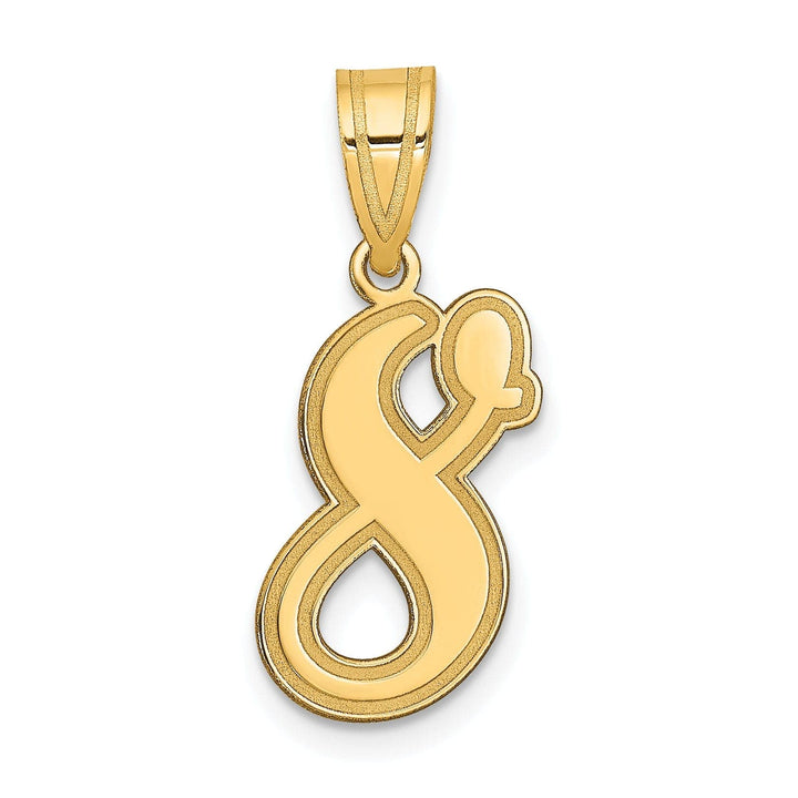 Lovely Rita's Pendants & Charms 14k Yellow Gold Polished Finish Script Design Number 8 Charm Pendant