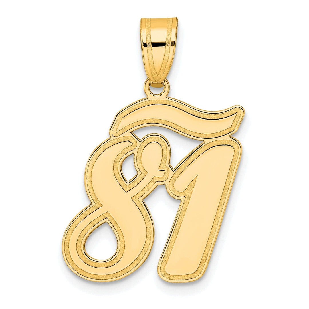 Lovely Rita's Pendants & Charms 14k Yellow Gold Polished Finish Script Design Number 81 Charm Pendant