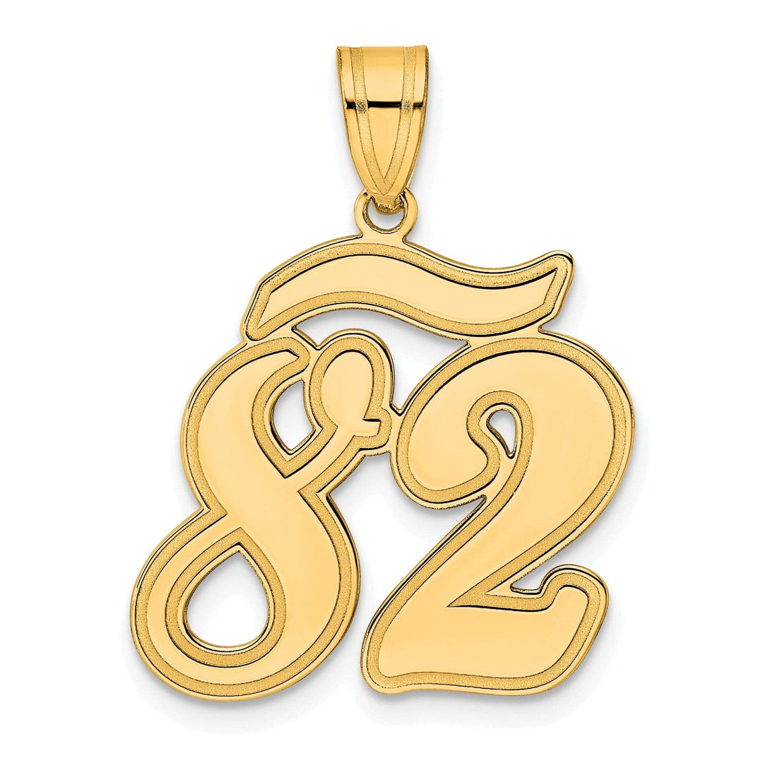 Lovely Rita's Pendants & Charms 14k Yellow Gold Polished Finish Script Design Number 82 Charm Pendant