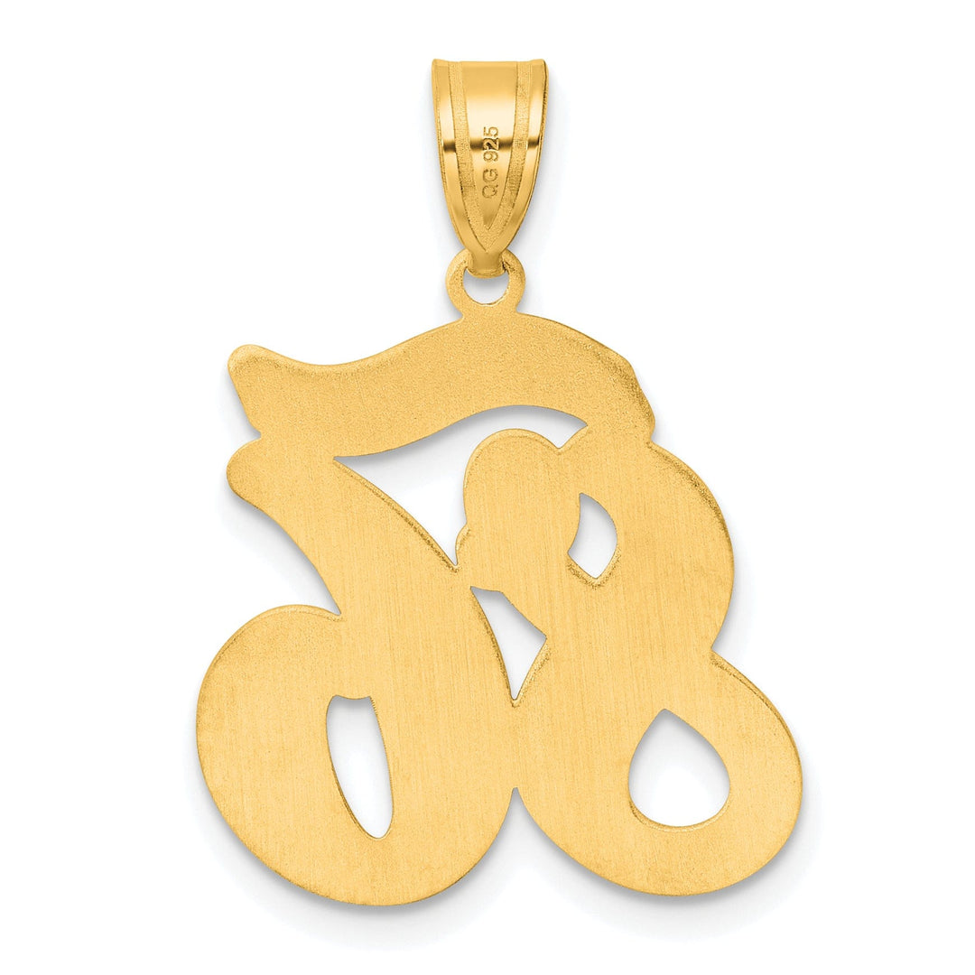 Lovely Rita's Pendants & Charms 14k Yellow Gold Polished Finish Script Design Number 86 Charm Pendant
