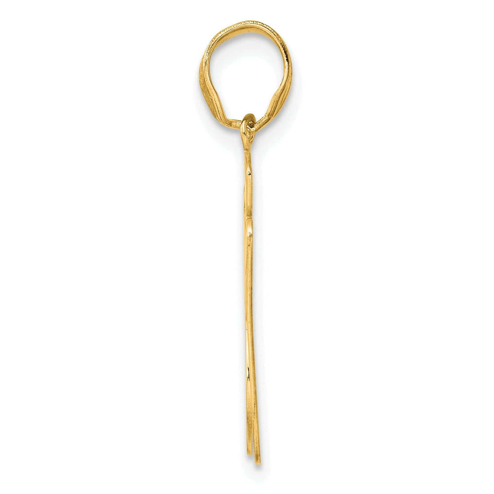 Lovely Rita's Pendants & Charms 14k Yellow Gold Polished Finish Script Design Number 87 Charm Pendant