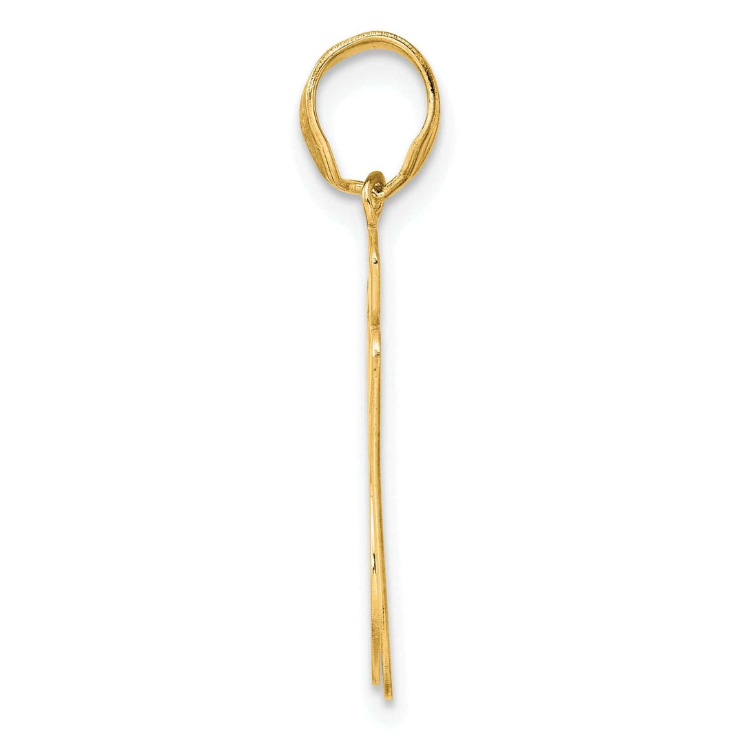 Lovely Rita's Pendants & Charms 14k Yellow Gold Polished Finish Script Design Number 87 Charm Pendant