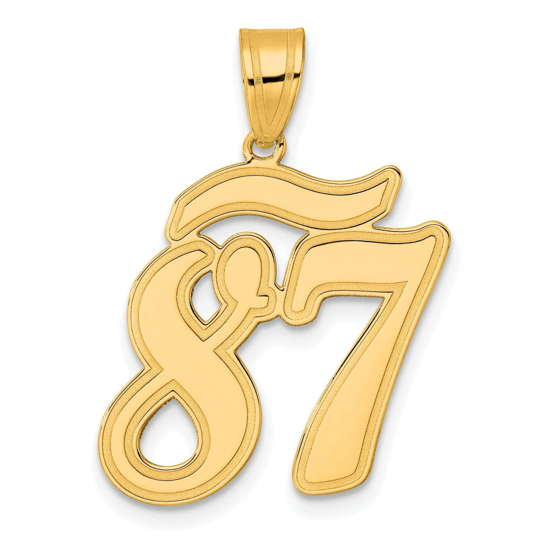 Lovely Rita's Pendants & Charms 14k Yellow Gold Polished Finish Script Design Number 87 Charm Pendant