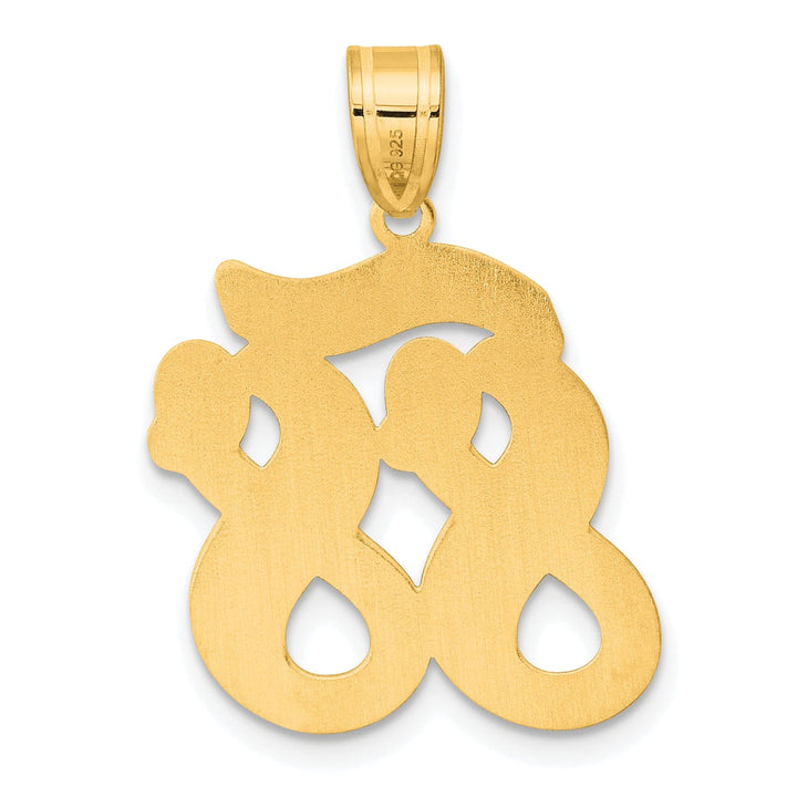 Lovely Rita's Pendants & Charms 14k Yellow Gold Polished Finish Script Design Number 88 Charm Pendant