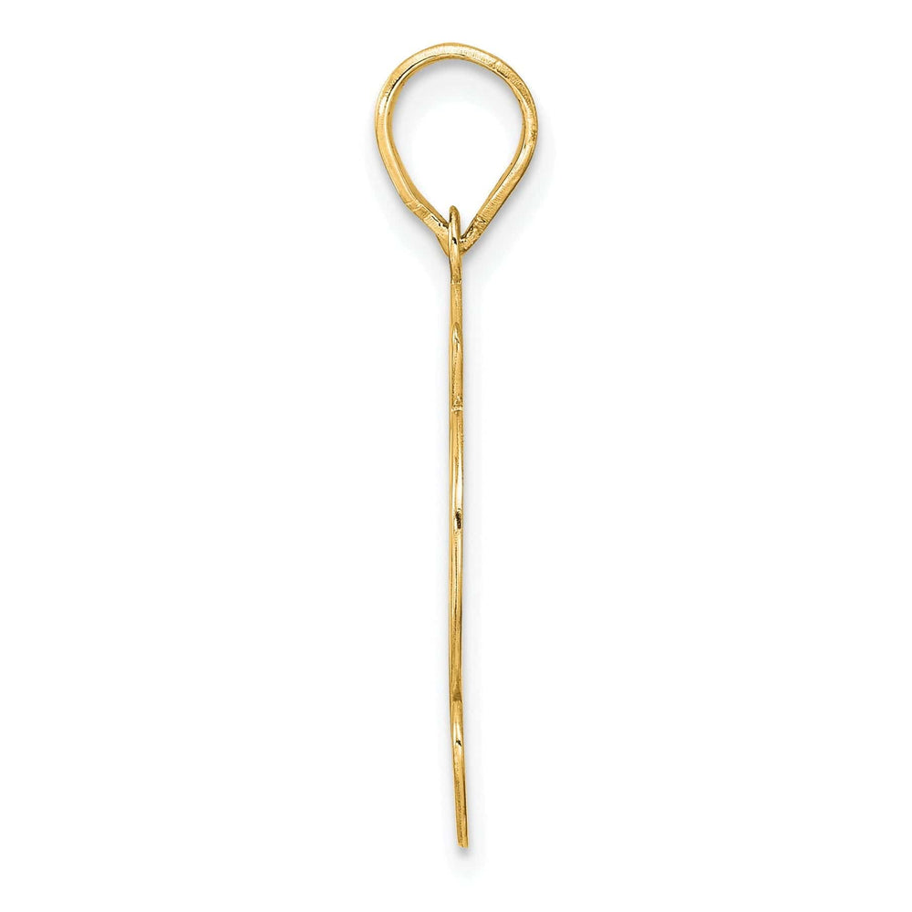 Lovely Rita's Pendants & Charms 14k Yellow Gold Polished Finish Script Design Number 92 Charm Pendant