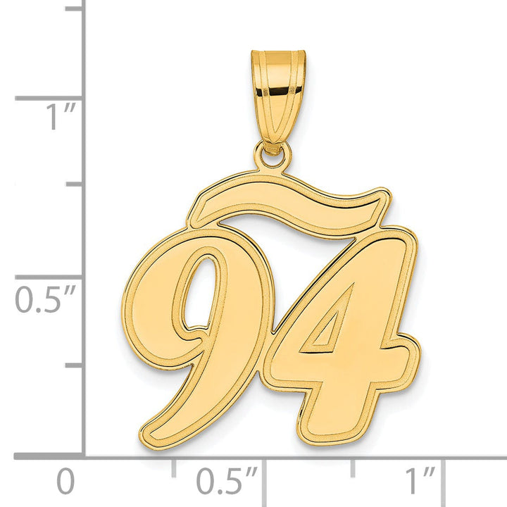Lovely Rita's Pendants & Charms 14k Yellow Gold Polished Finish Script Design Number 94 Charm Pendant