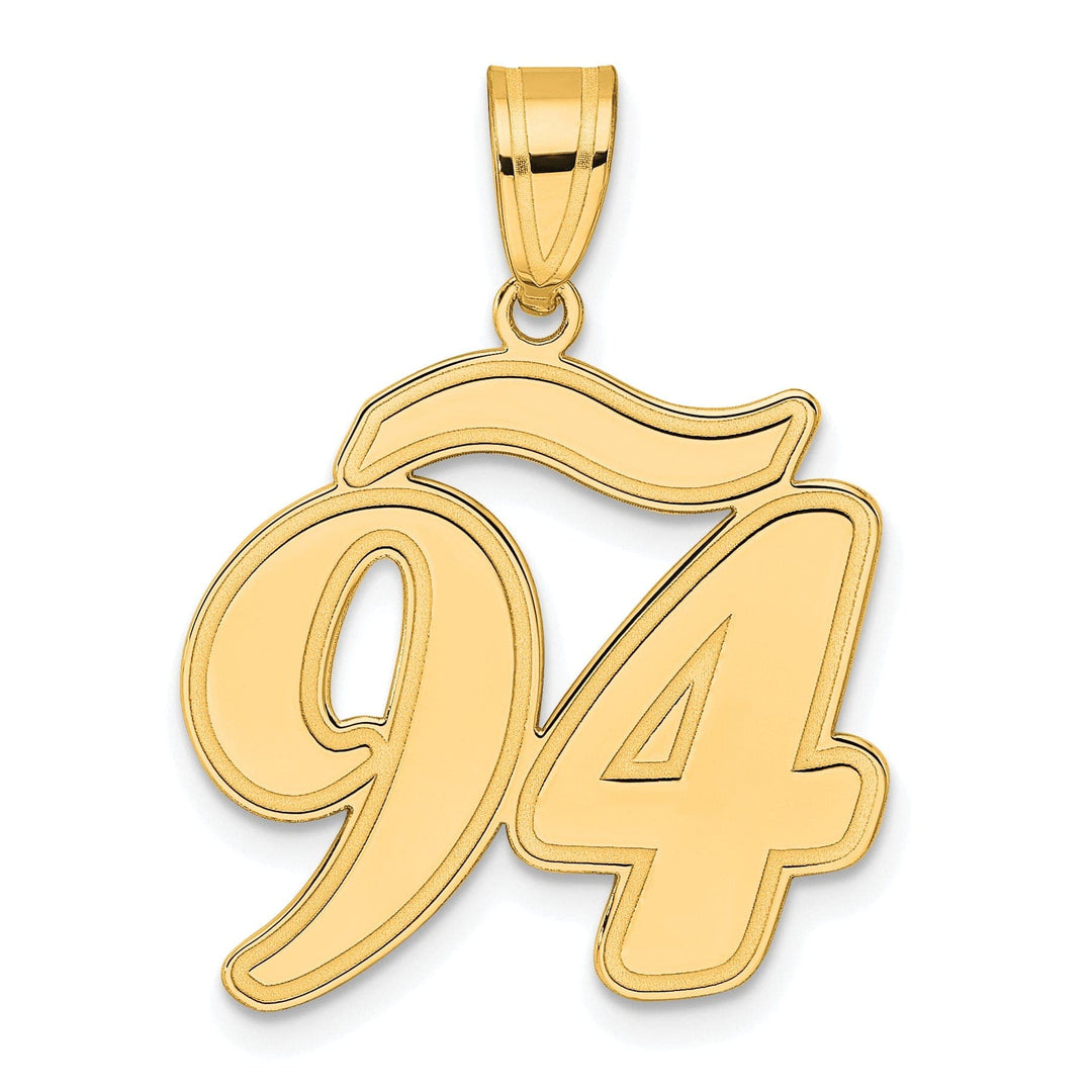 Lovely Rita's Pendants & Charms 14k Yellow Gold Polished Finish Script Design Number 94 Charm Pendant