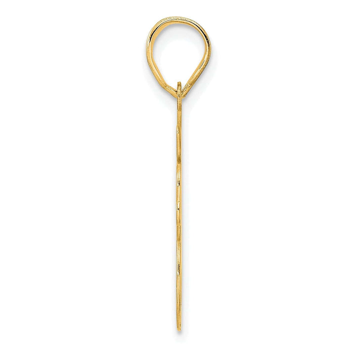Lovely Rita's Pendants & Charms 14k Yellow Gold Polished Finish Script Design Number 98 Charm Pendant