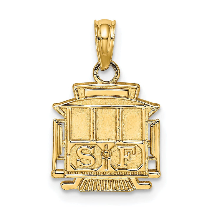 Lovely Rita's Pendants & Charms 14k Yellow Gold Polished Finish SF ( SAN FRANCISCO ) Cable Car Design Charm Pendant