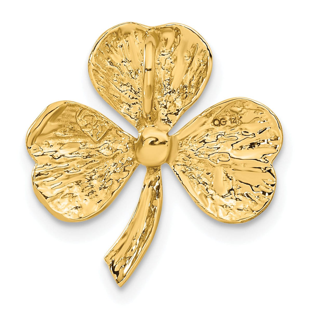 Lovely Rita's Pendants & Charms 14k Yellow Gold Polished Finish Shamrock Chain Slide Pendant will not fit Omega Chain