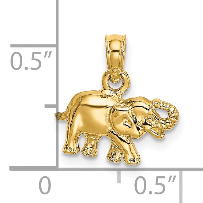 Lovely Rita's Pendants & Charms 14K Yellow Gold Polished Finish Small Elephant Charm Pendant