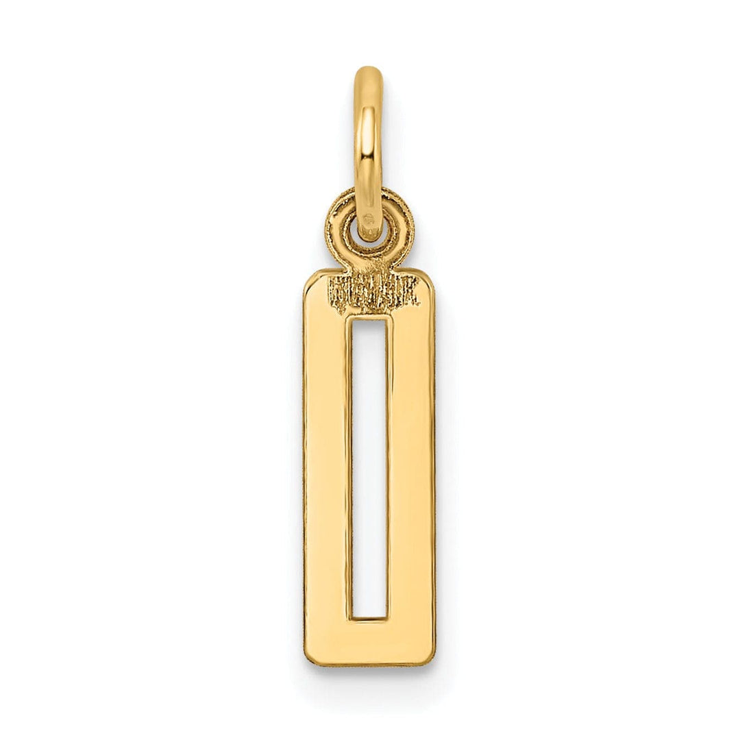 Lovely Rita's Pendants & Charms 14K Yellow Gold Polished Finish Small Size Elongated Shape Number 0 Charm Pendant