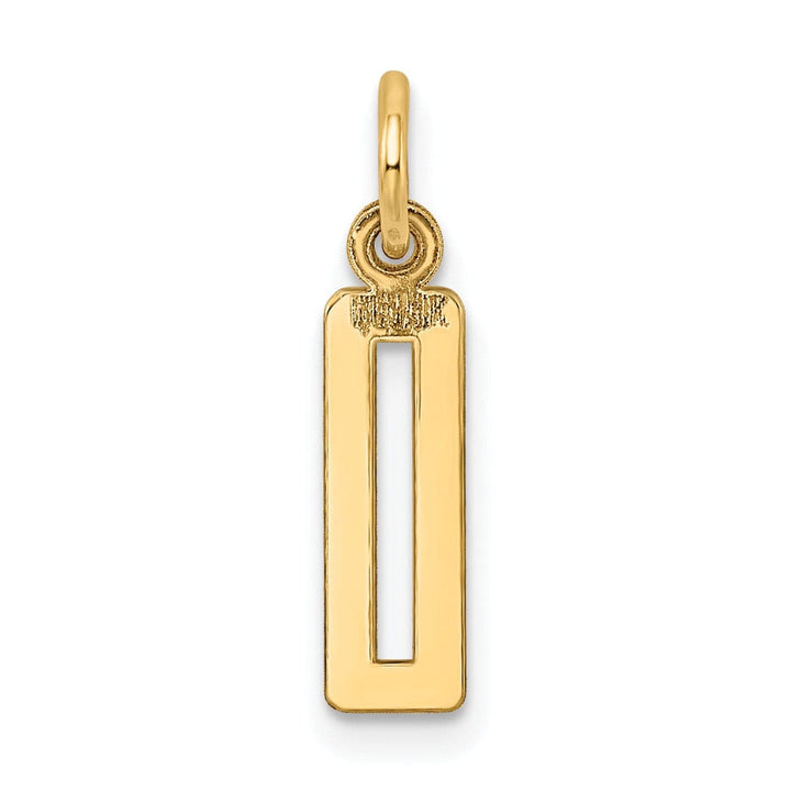 Lovely Rita's Pendants & Charms 14K Yellow Gold Polished Finish Small Size Elongated Shape Number 0 Charm Pendant