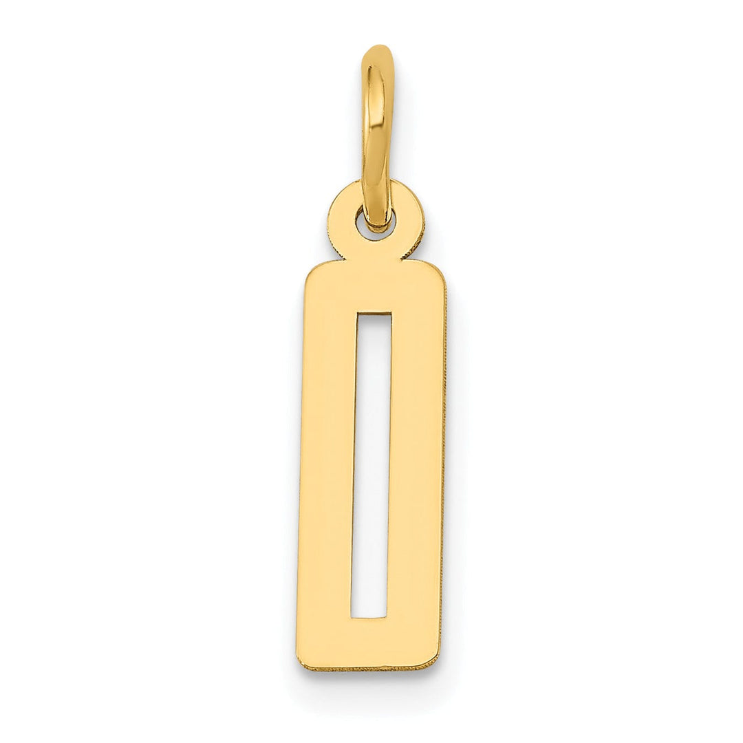 Lovely Rita's Pendants & Charms 14K Yellow Gold Polished Finish Small Size Elongated Shape Number 0 Charm Pendant