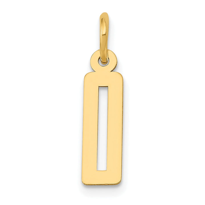 Lovely Rita's Pendants & Charms 14K Yellow Gold Polished Finish Small Size Elongated Shape Number 0 Charm Pendant