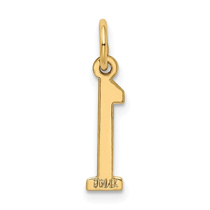 Lovely Rita's Pendants & Charms 14K Yellow Gold Polished Finish Small Size Elongated Shape Number 1 Charm Pendant