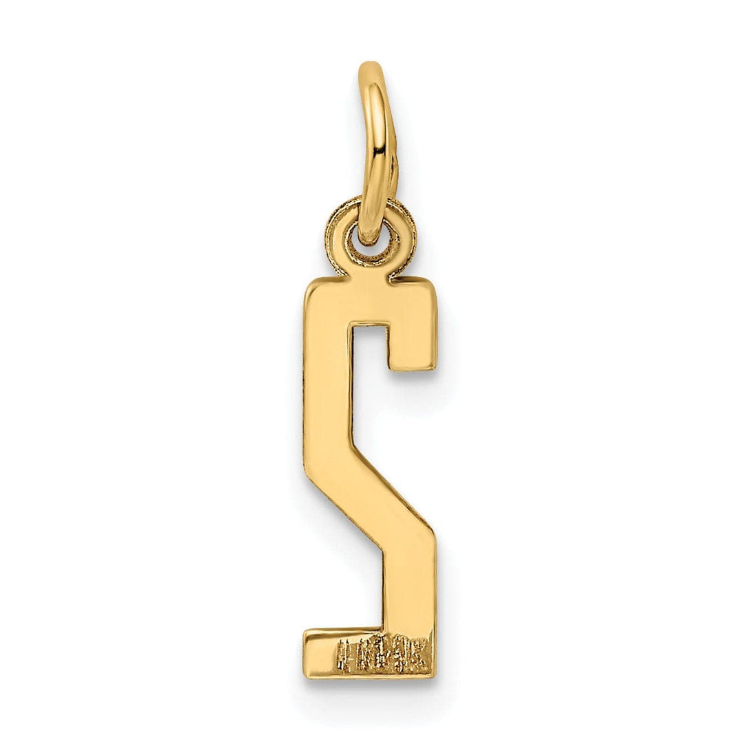 Lovely Rita's Pendants & Charms 14K Yellow Gold Polished Finish Small Size Elongated Shape Number 2 Charm Pendant