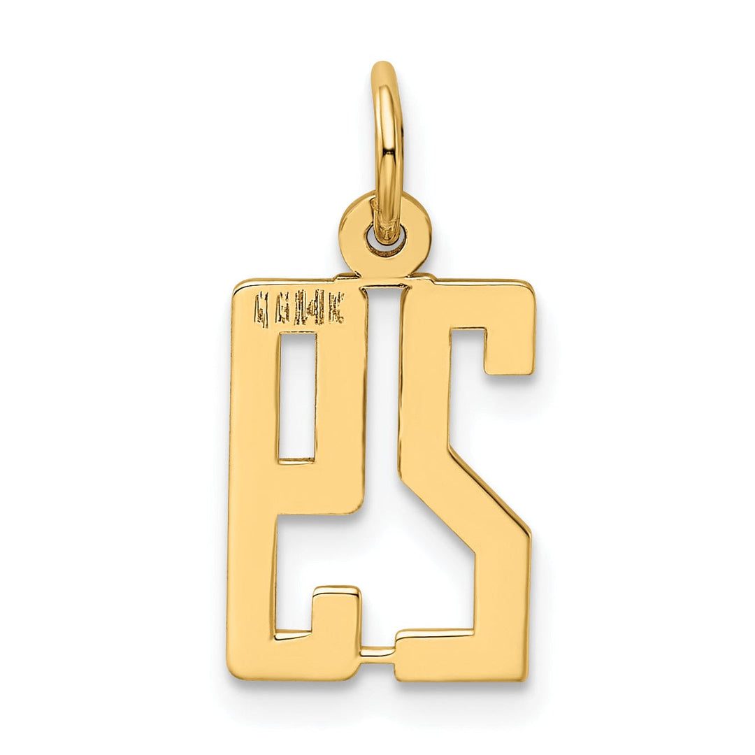 Lovely Rita's Pendants & Charms 14K Yellow Gold Polished Finish Small Size Elongated Shape Number 29 Charm Pendant